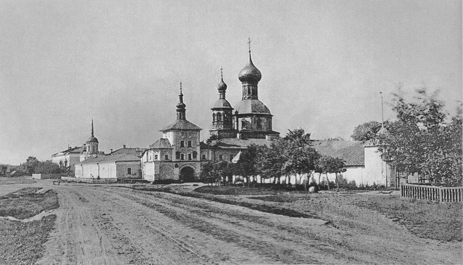 Николо-Перервинский монастырь со стороны дороги, до постройки Иверского собора. Автор неизвестен, 1860–1890-е